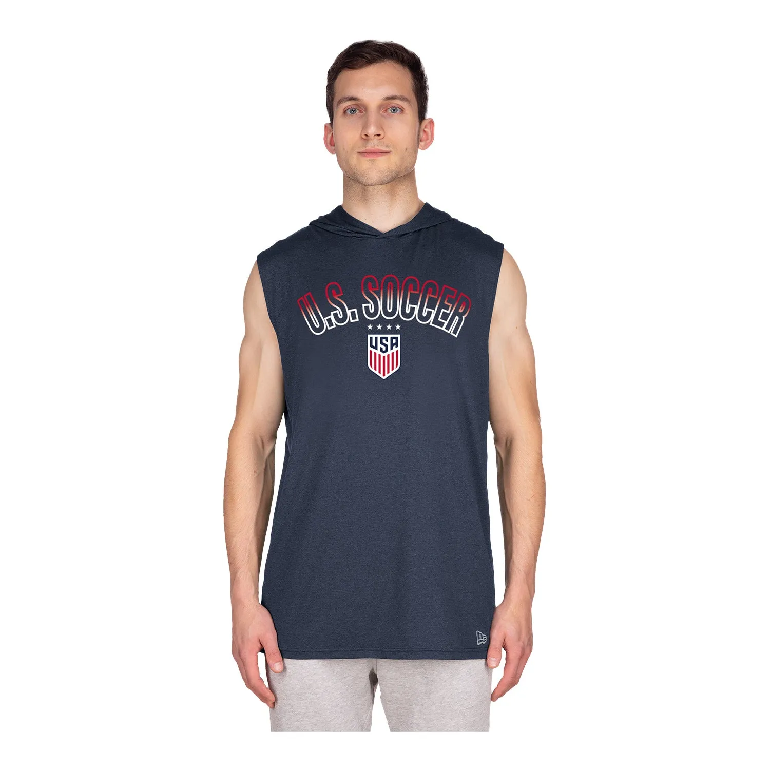 Men's New Era USWNT Navy Sleeveless Hoodie