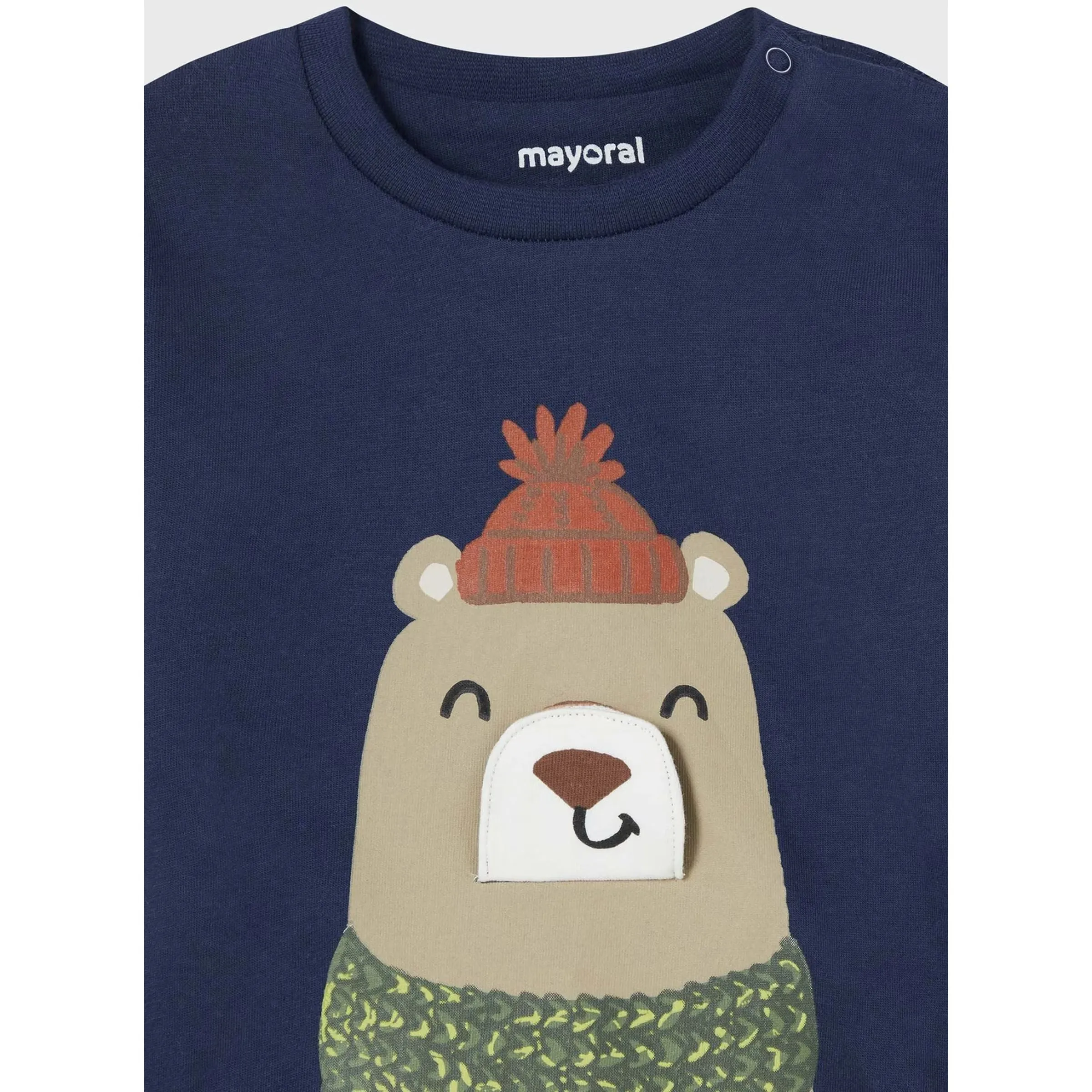 Navy Winter Bear Graphic T-Shirt