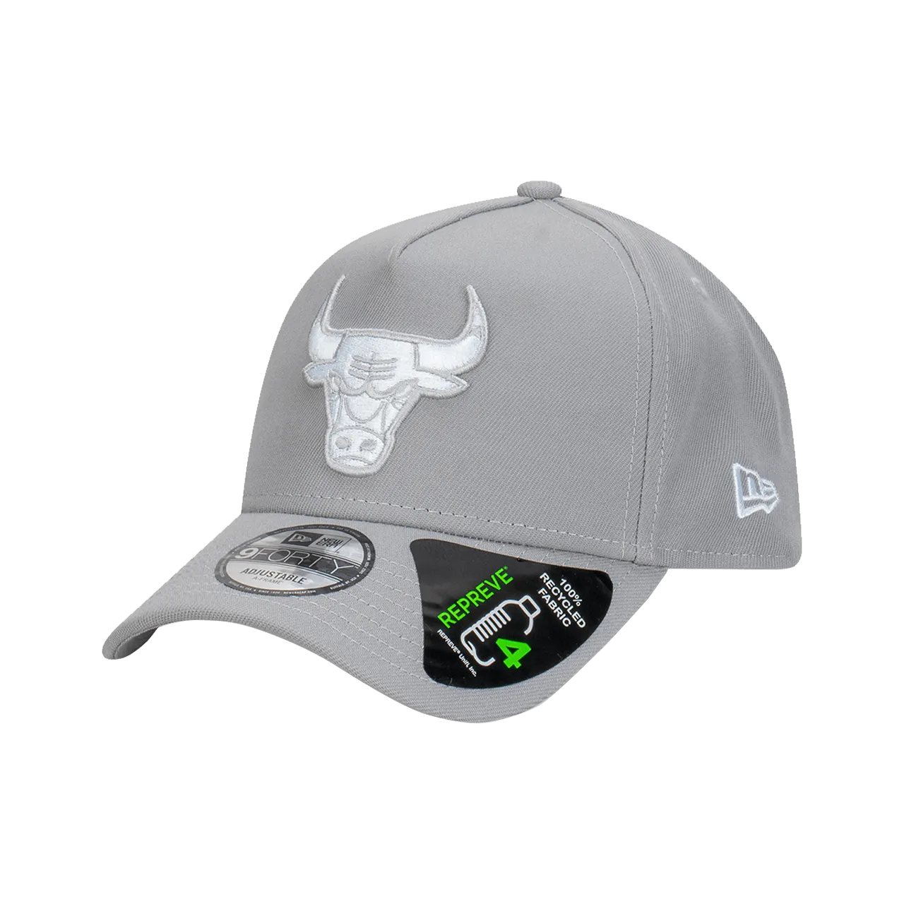 New Era Chicago Bulls Repreve® Cloud Gray 9Forty A-Frame Snapback Cap