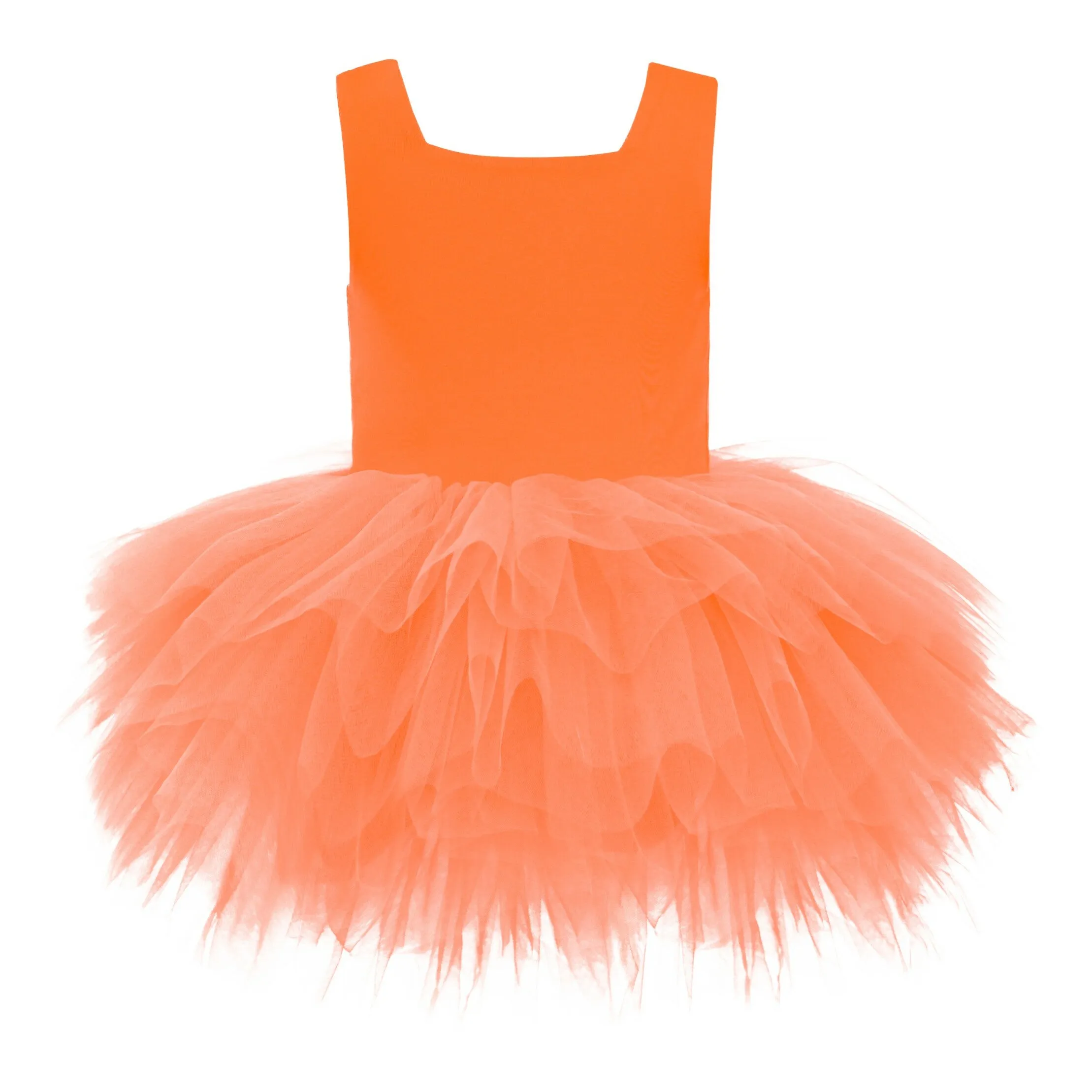 Orange Neon Solid Tutu Dress