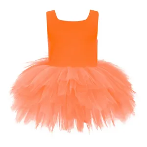 Orange Neon Solid Tutu Dress