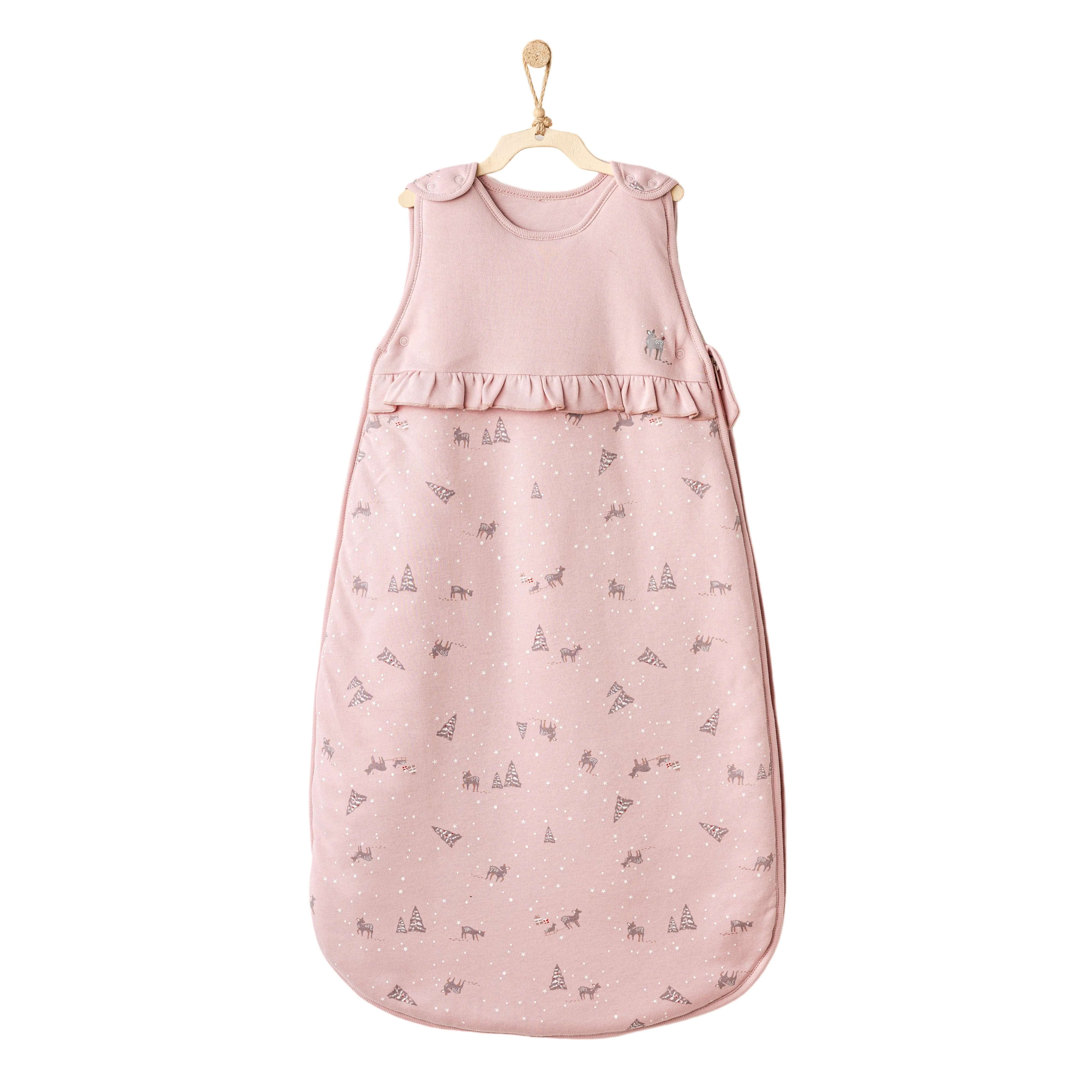 Pink Deer Print Cotton Sleeper