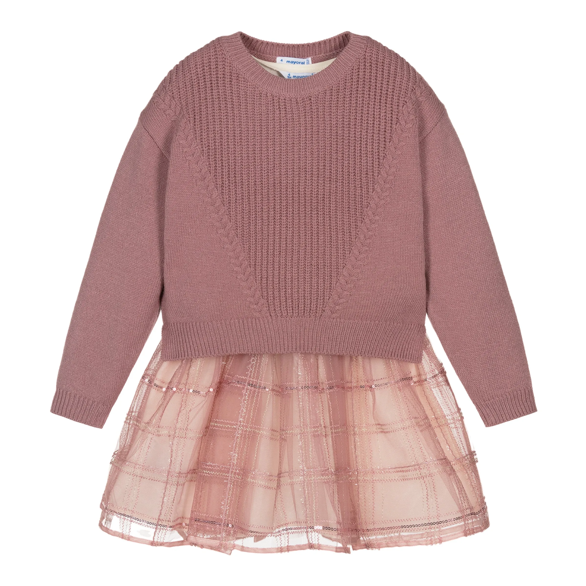 Pink Rose Quilted Sweater Dress