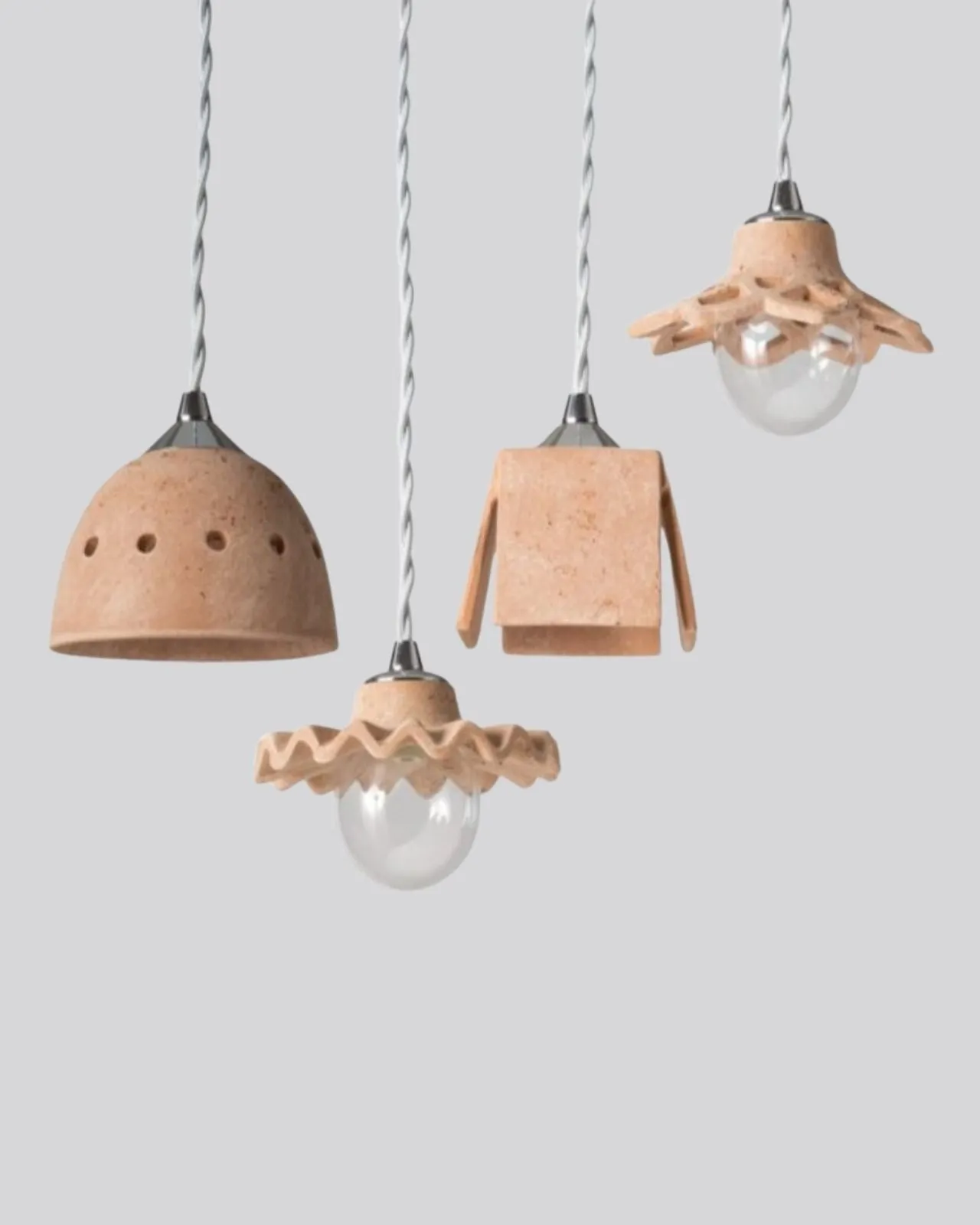 Pleated Ceramic Pendant | Assorted Finishes