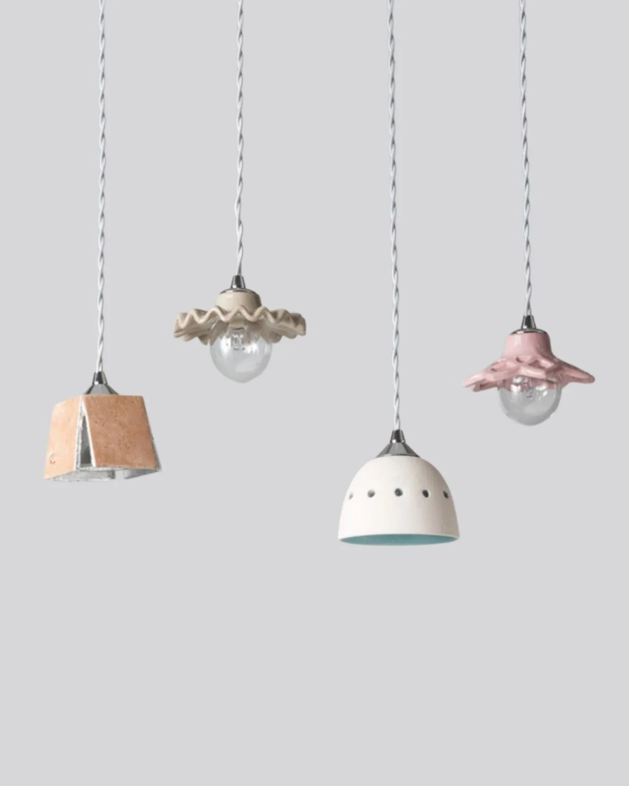 Pleated Ceramic Pendant | Assorted Finishes