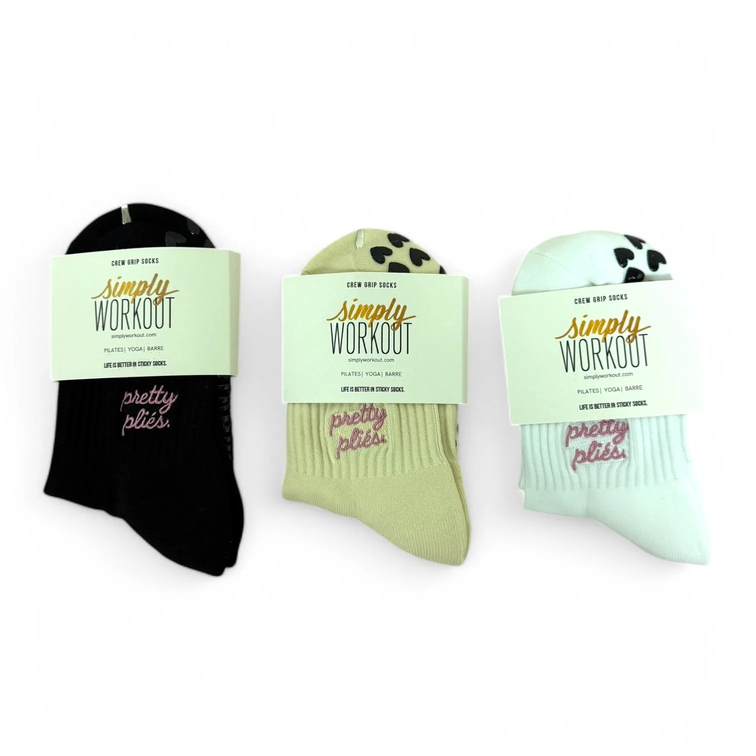 Pretty Pliés  - Embroidered Ankle Grip Socks