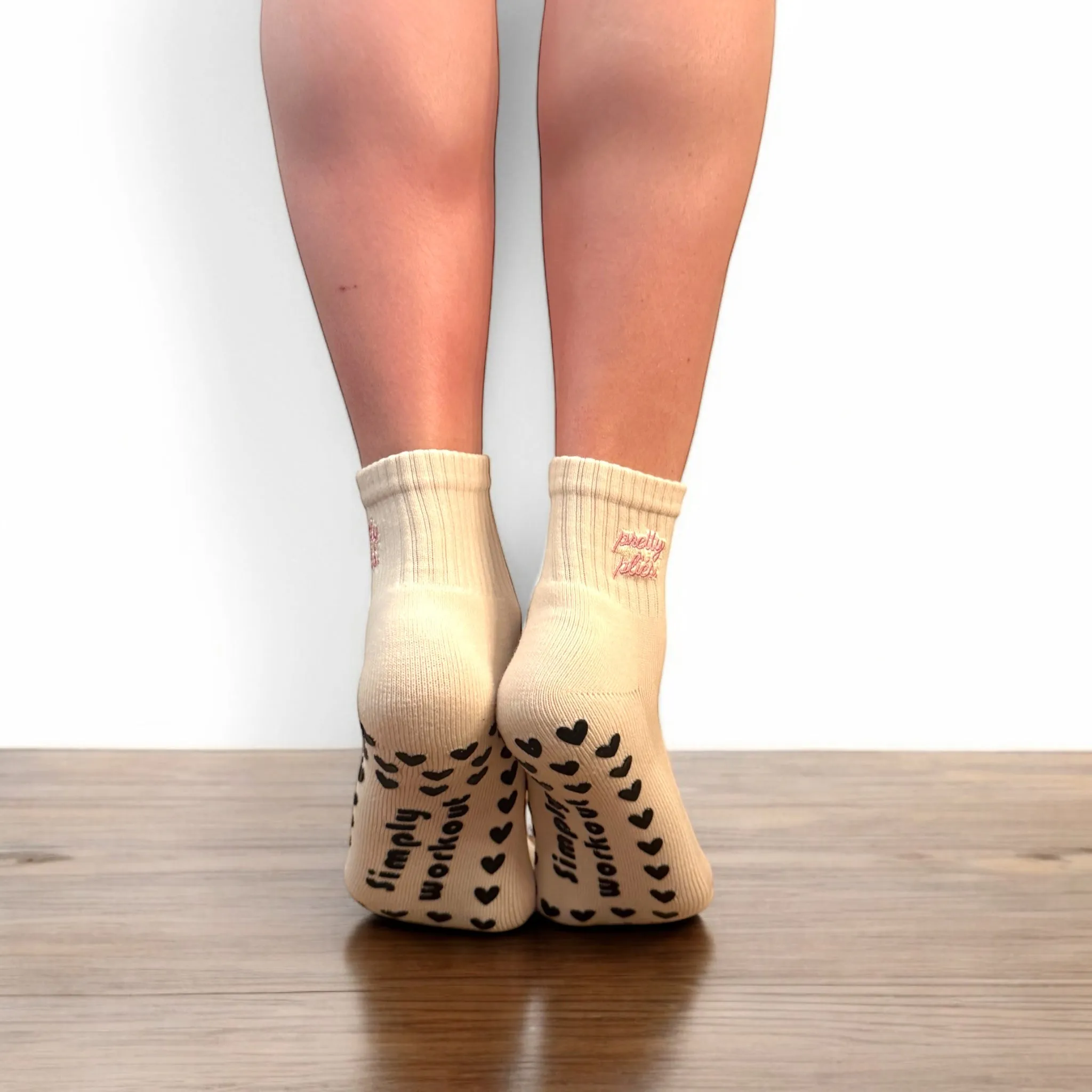 Pretty Pliés  - Embroidered Ankle Grip Socks