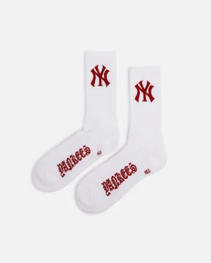 Pro Compression New York Yankees Gothic Script Crew Sock White