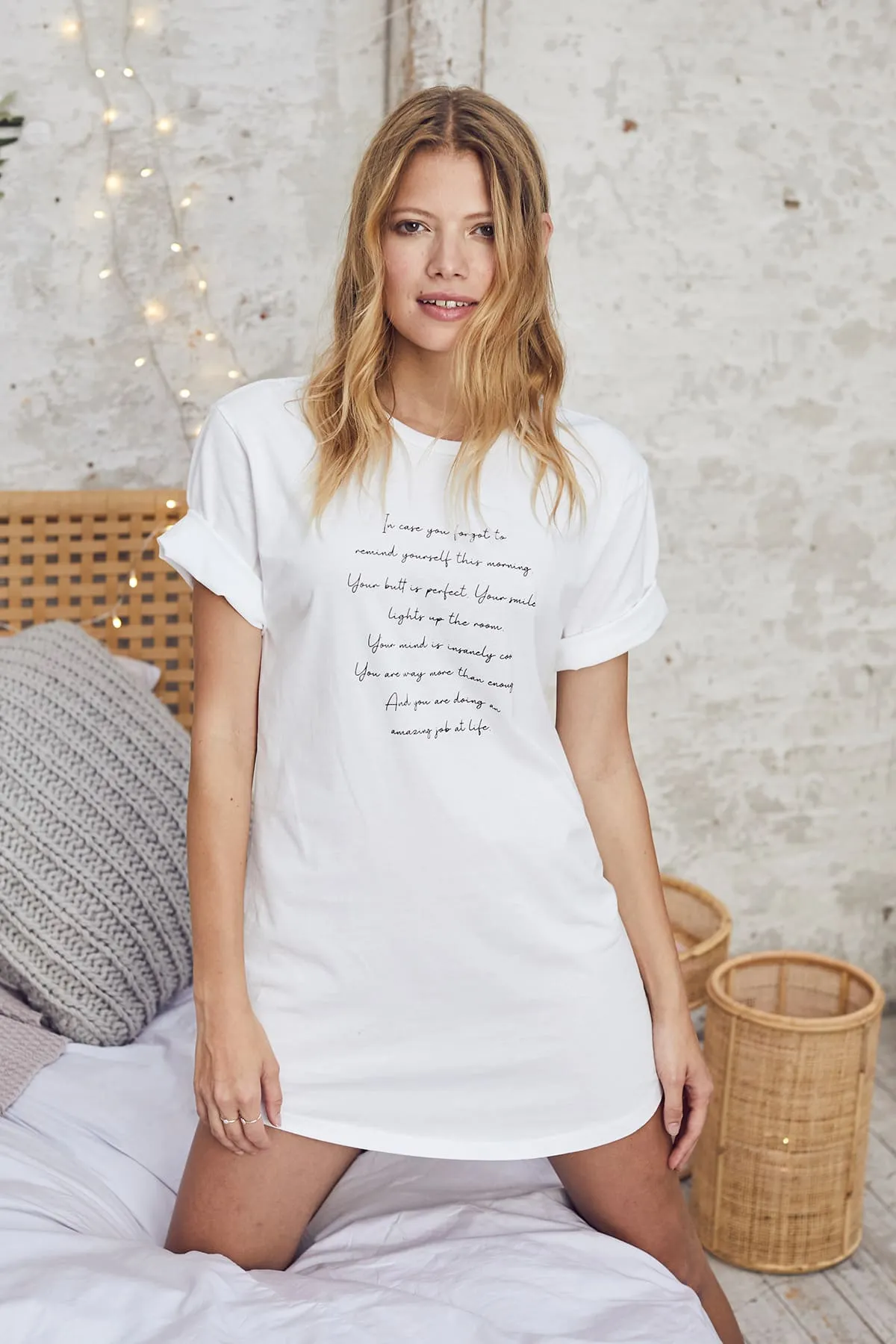 "Morning Mantra" Bed Tee