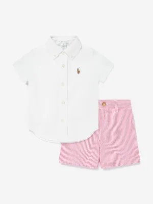 Ralph Lauren Baby Boys Short Set in Pink