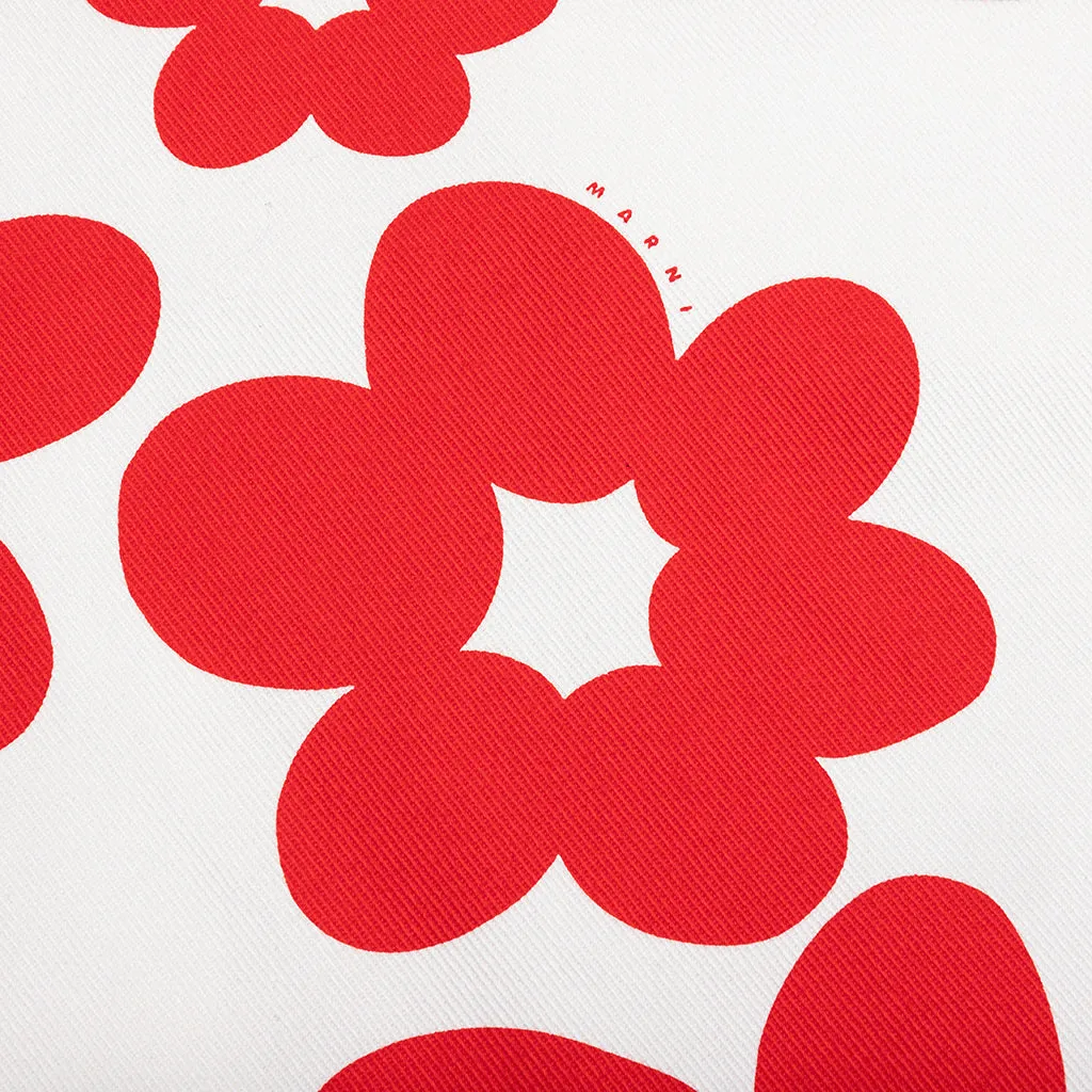 Red and White Dillies Print Jacket - Crimson