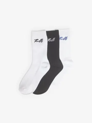Signature 3 Pack Sock - Blue - Black - White