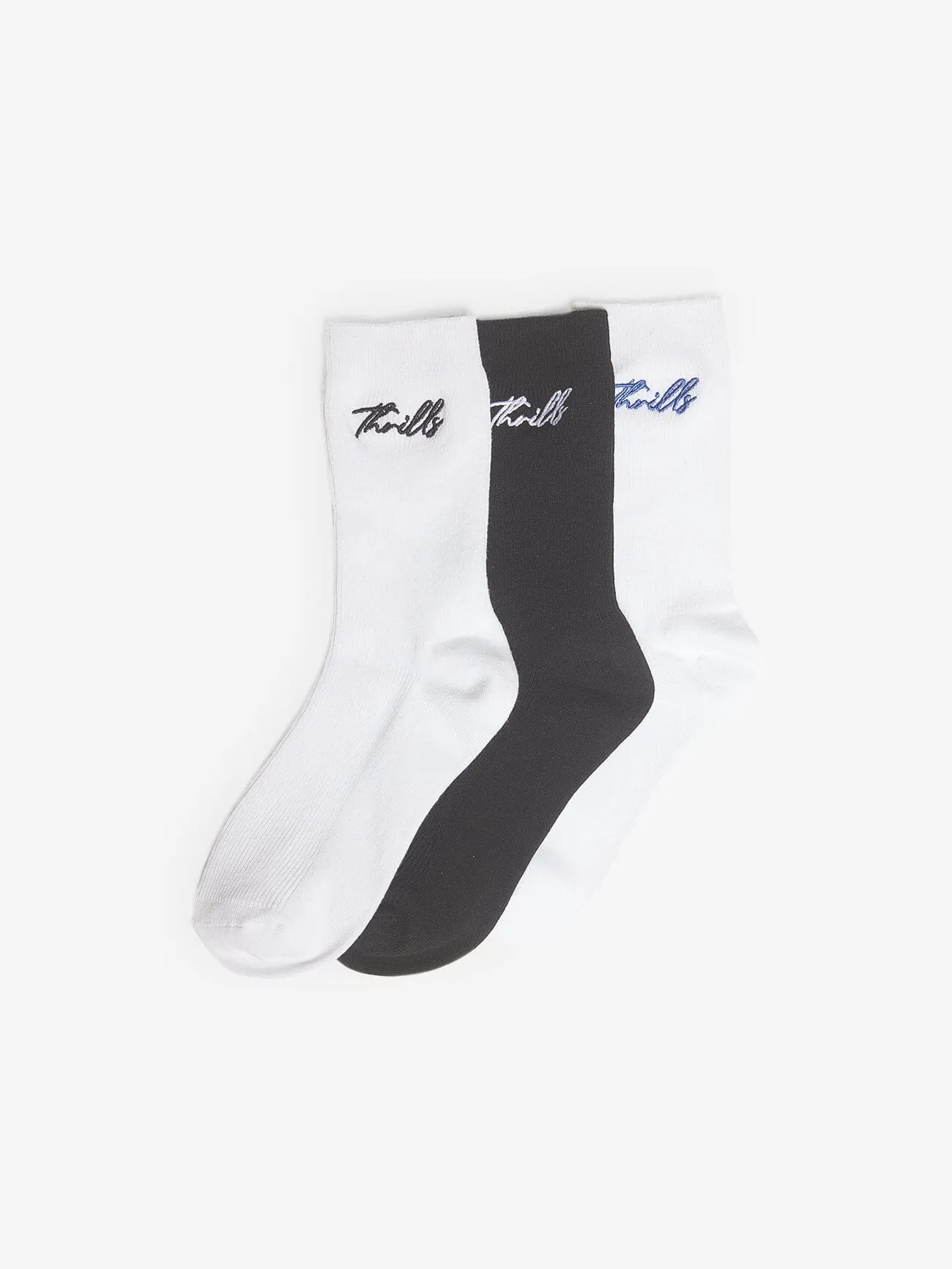 Signature 3 Pack Sock - Blue - Black - White