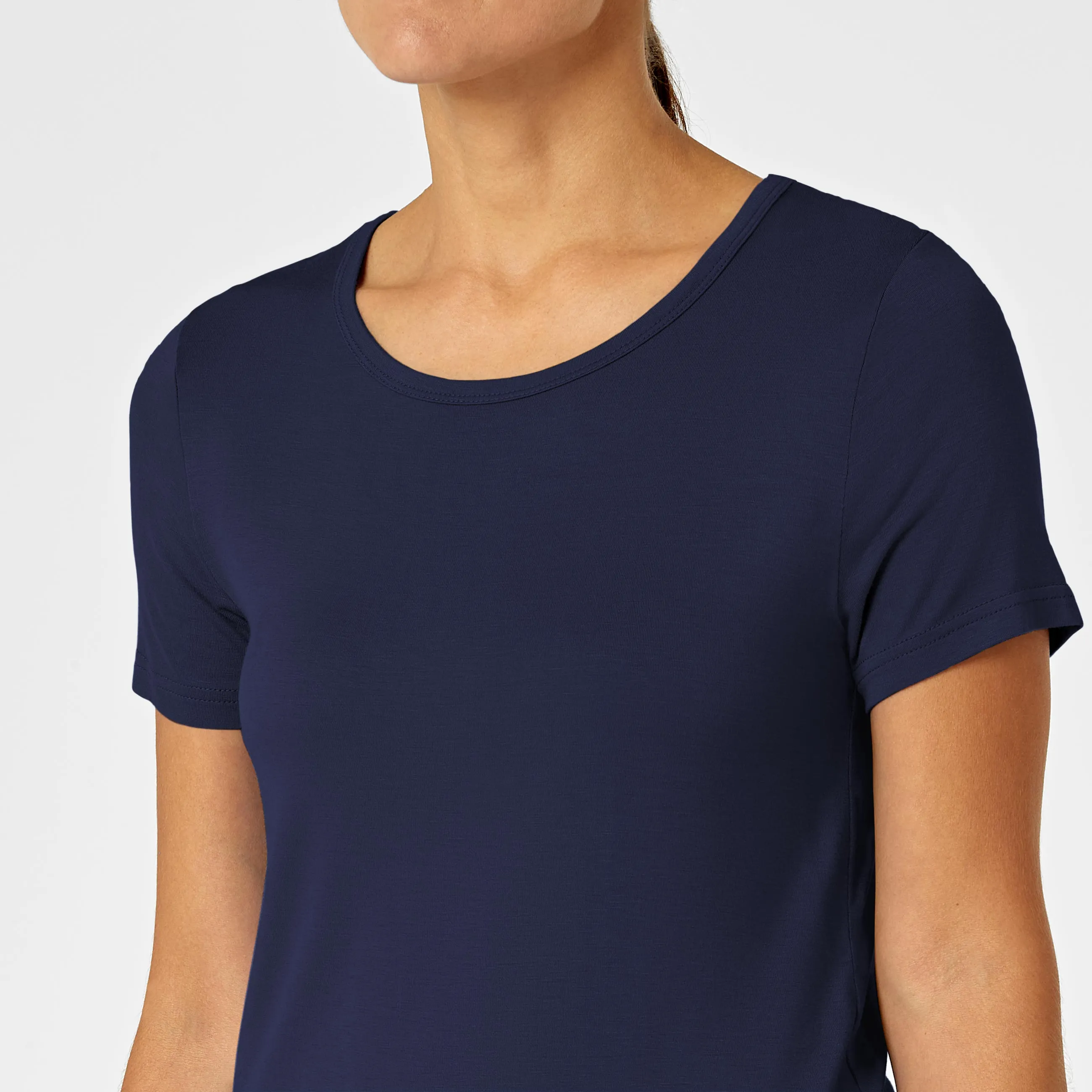 Silky Knit Short Sleeve Tee - Navy
