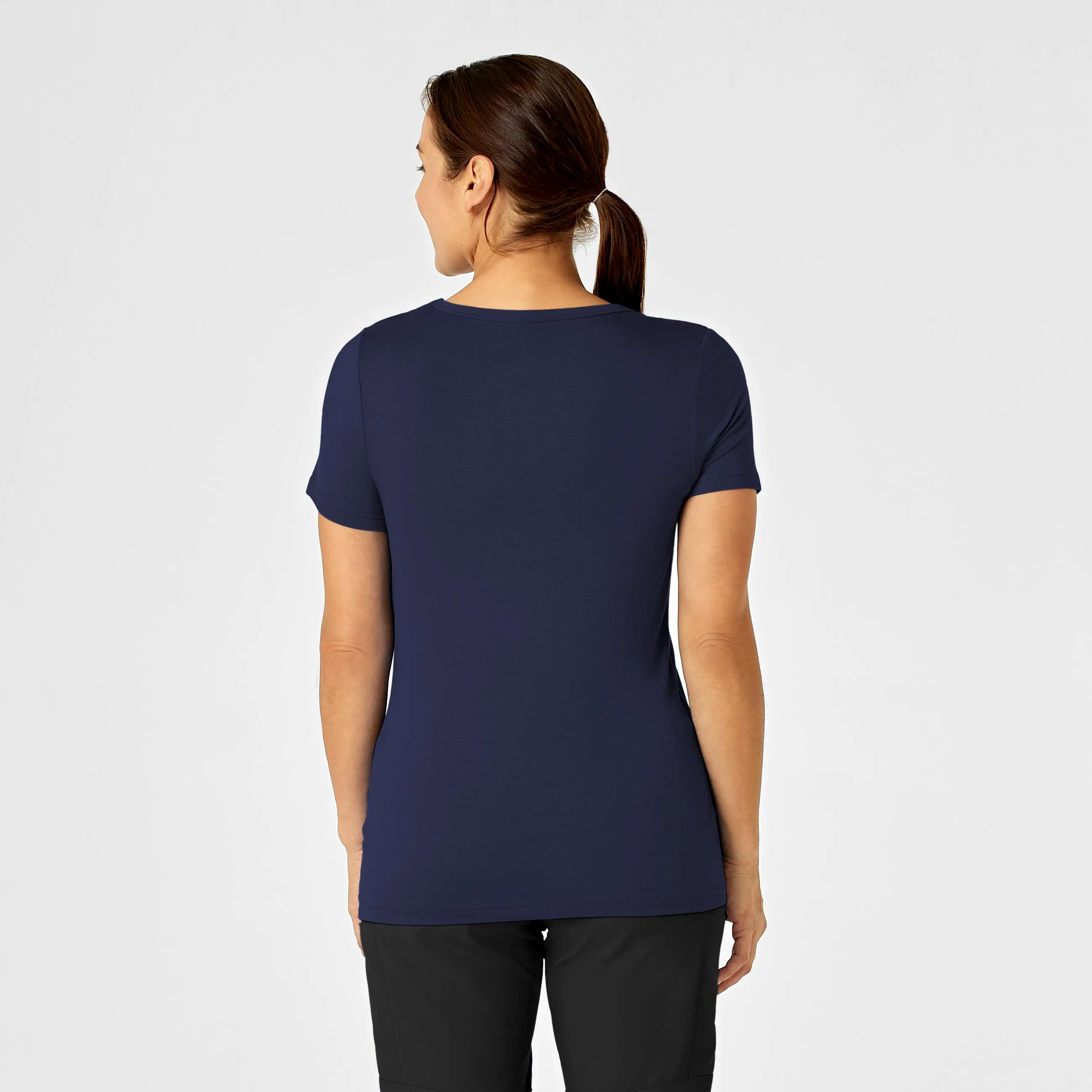 Silky Knit Short Sleeve Tee - Navy