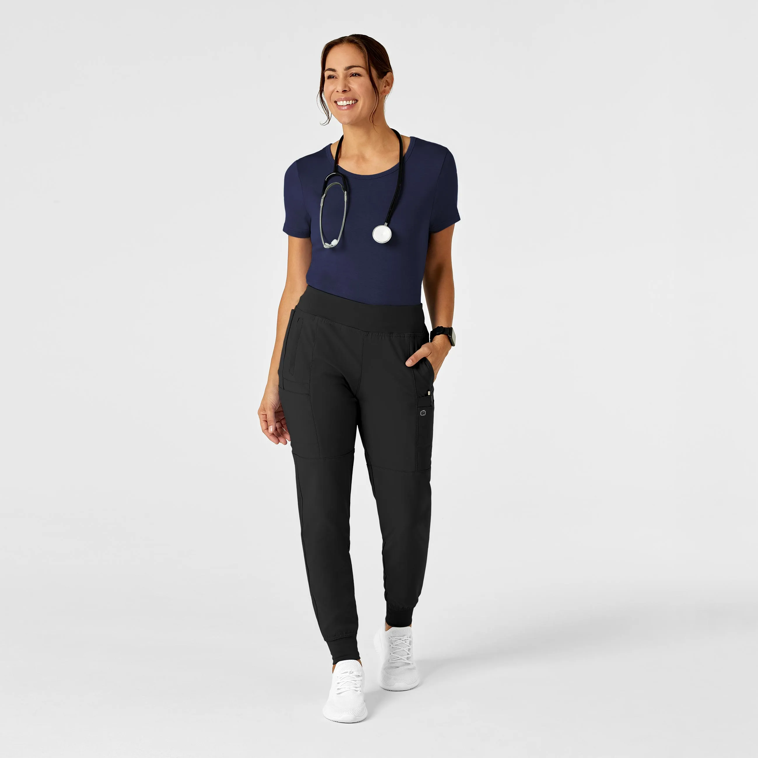 Silky Knit Short Sleeve Tee - Navy