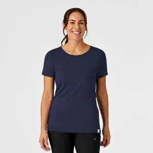Silky Knit Short Sleeve Tee - Navy