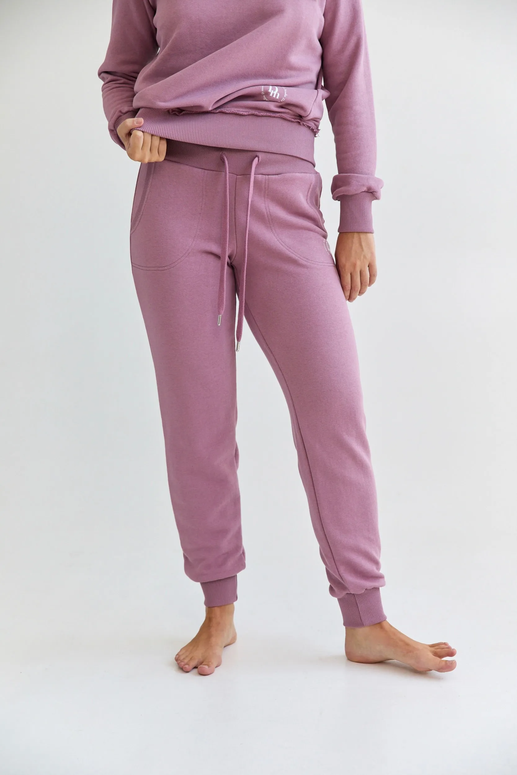 Slim sweatpants -  old rose