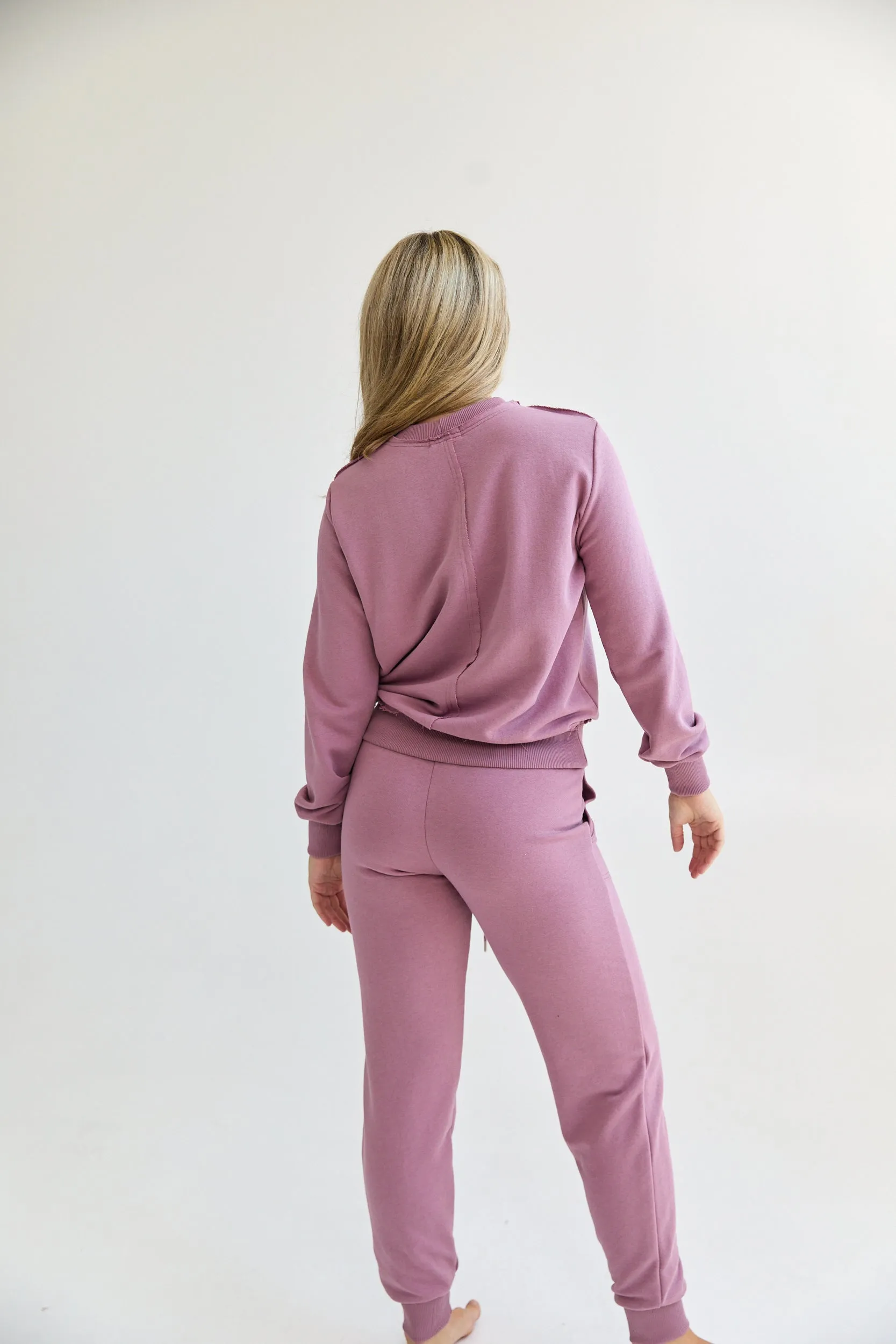 Slim sweatpants -  old rose