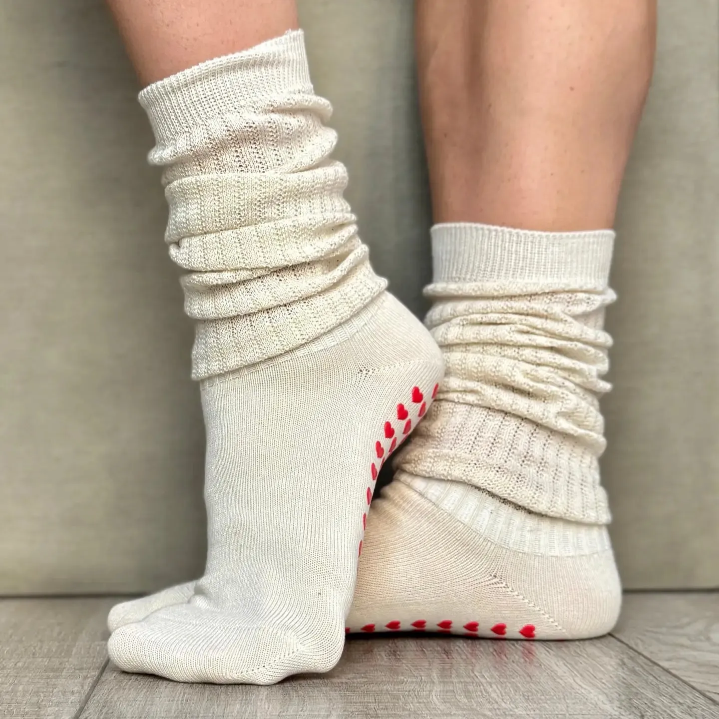 Slouch Grip Sock - Ivory (Barre / Pilates)