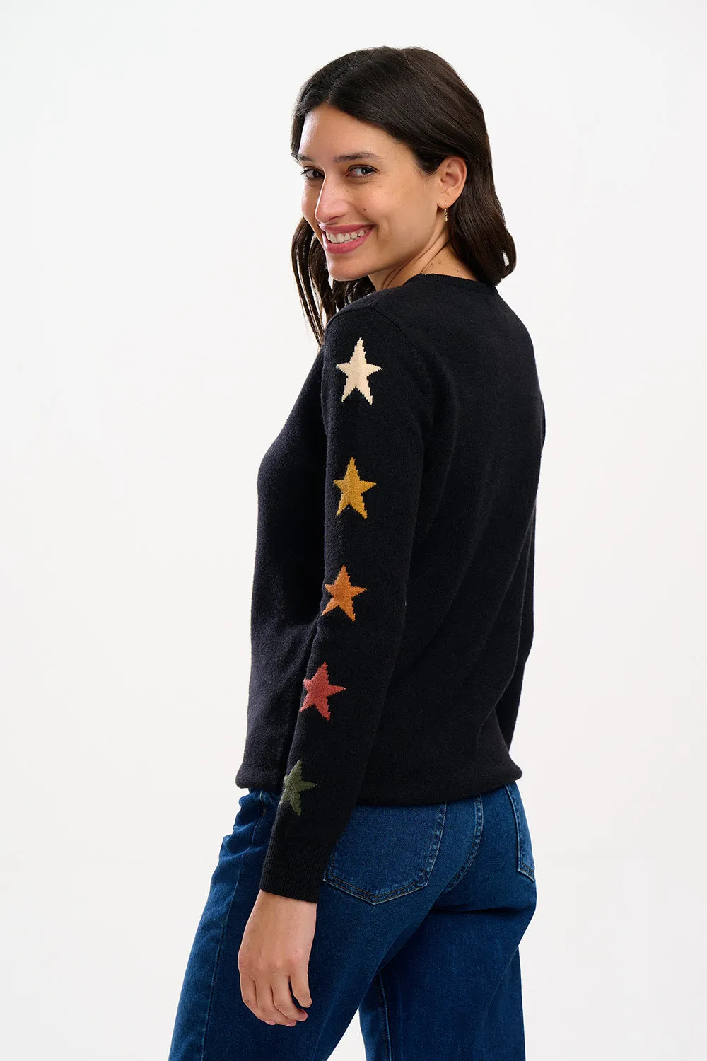 Stacey Jumper - Black. Fall Star Sleeve
