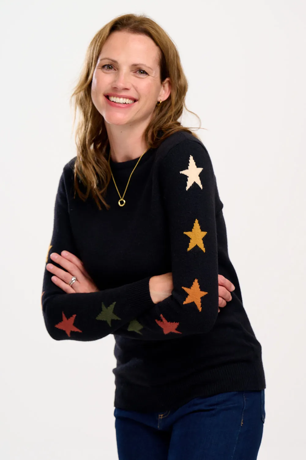 Stacey Jumper - Black. Fall Star Sleeve