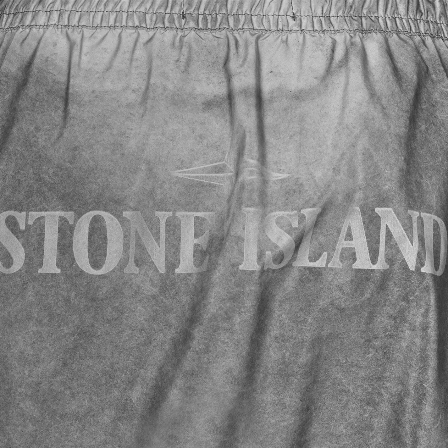 Stone Island Grey Reflective Logo Shorts