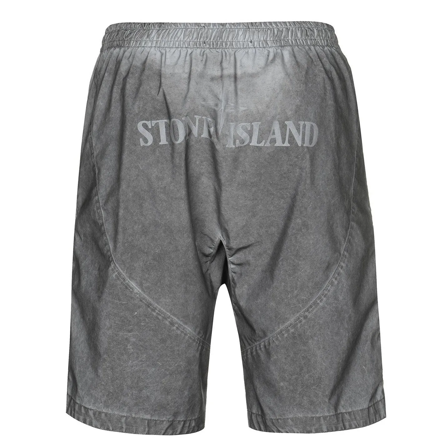 Stone Island Grey Reflective Logo Shorts