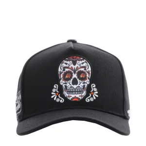 Suns Sugar Skull Wool Blend Pinch Front Snapback