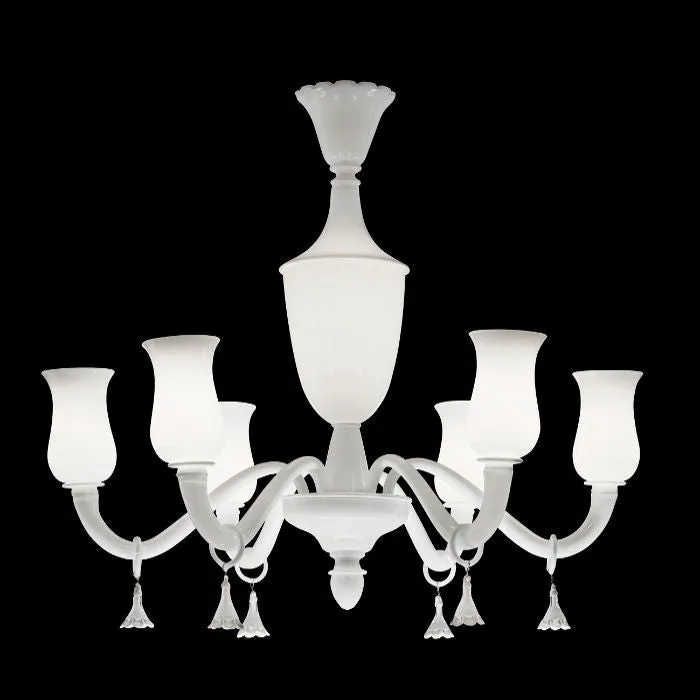 The Milky White Torelli Murano Glass Chandelier From Venini