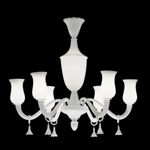 The Milky White Torelli Murano Glass Chandelier From Venini