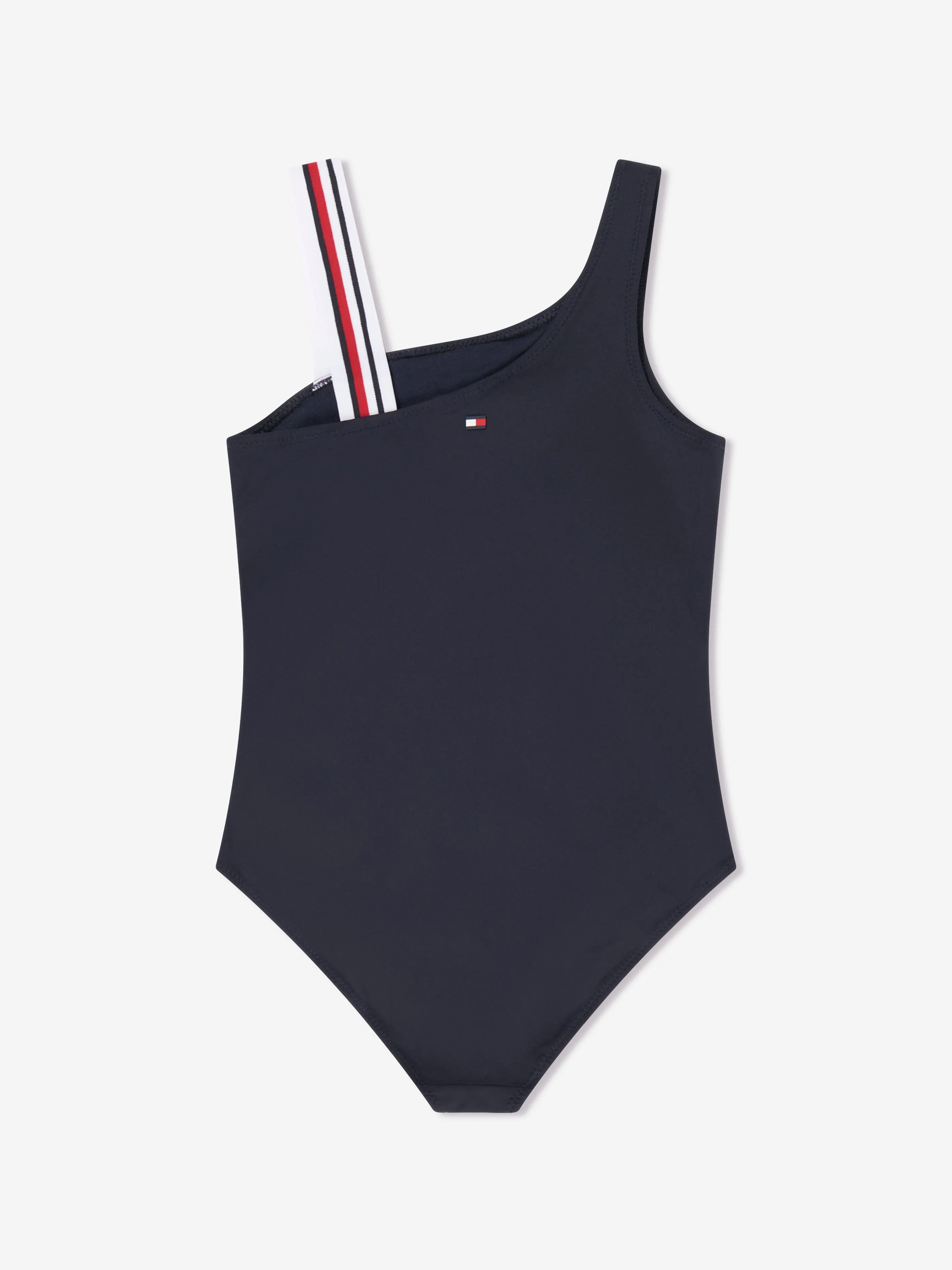Tommy Hilfiger Girls One Shoulder Swimsuit in Navy