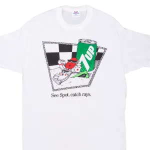 VINTAGE 7UP SODA 1988 WHITE TEE SHIRT MEDIUM MADE IN USA