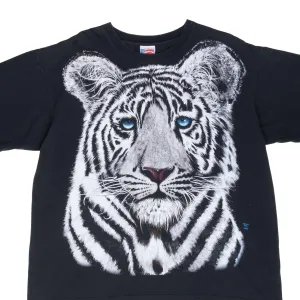VINTAGE ANIMAL PRINT WHITE TIGER 1992 TEE SHIRT XL MADE IN USA