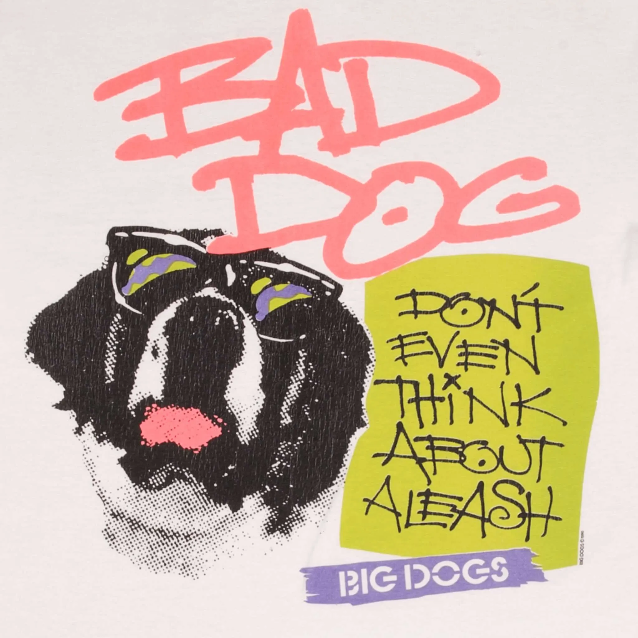 VINTAGE BIG DOGS BAD DOGS TEE SHIRT 1990 SIZE MEDIUM