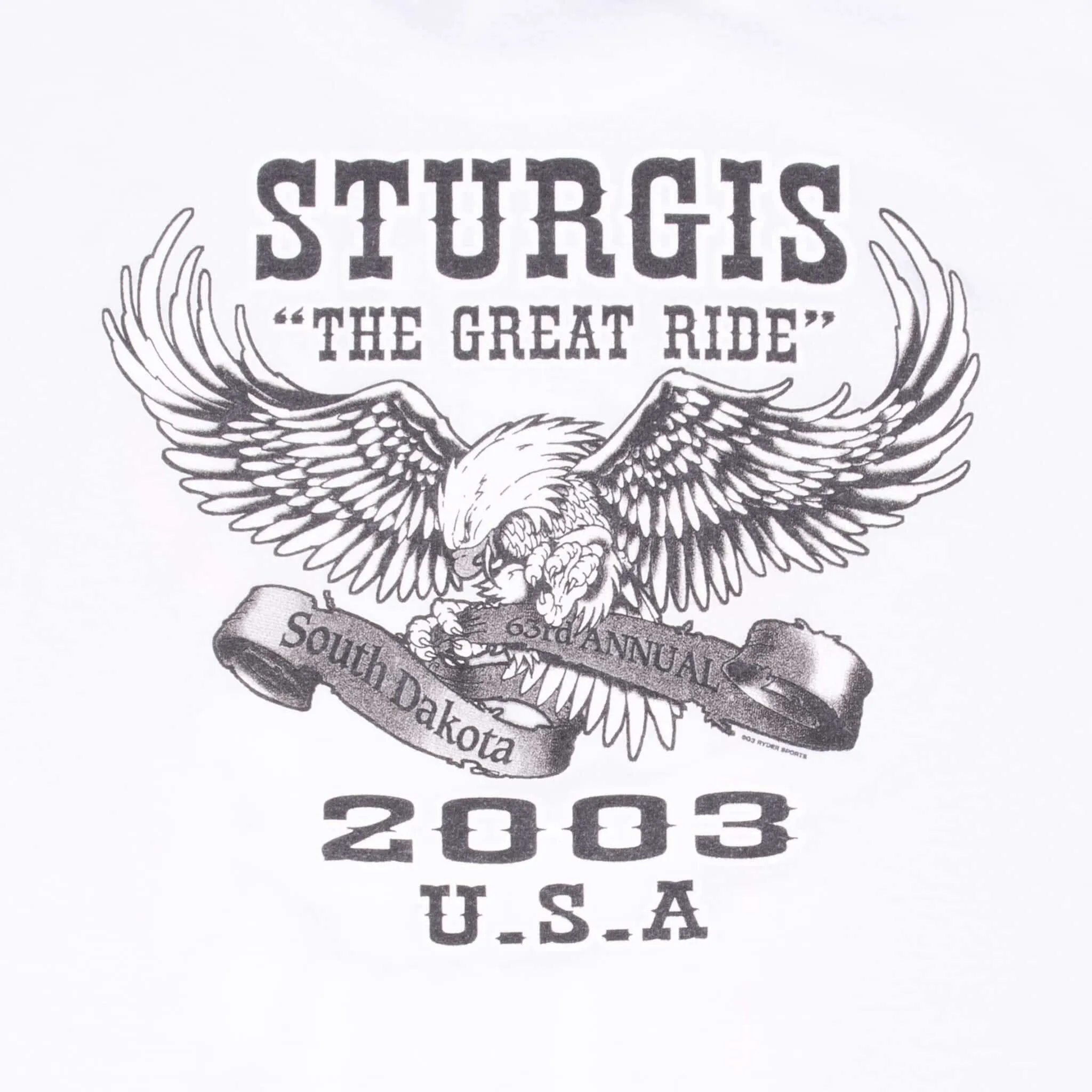 VINTAGE BIKER STURGIS BLACK HILLS RALLY SAN DIEGO 2003 TEE SHIRT XL