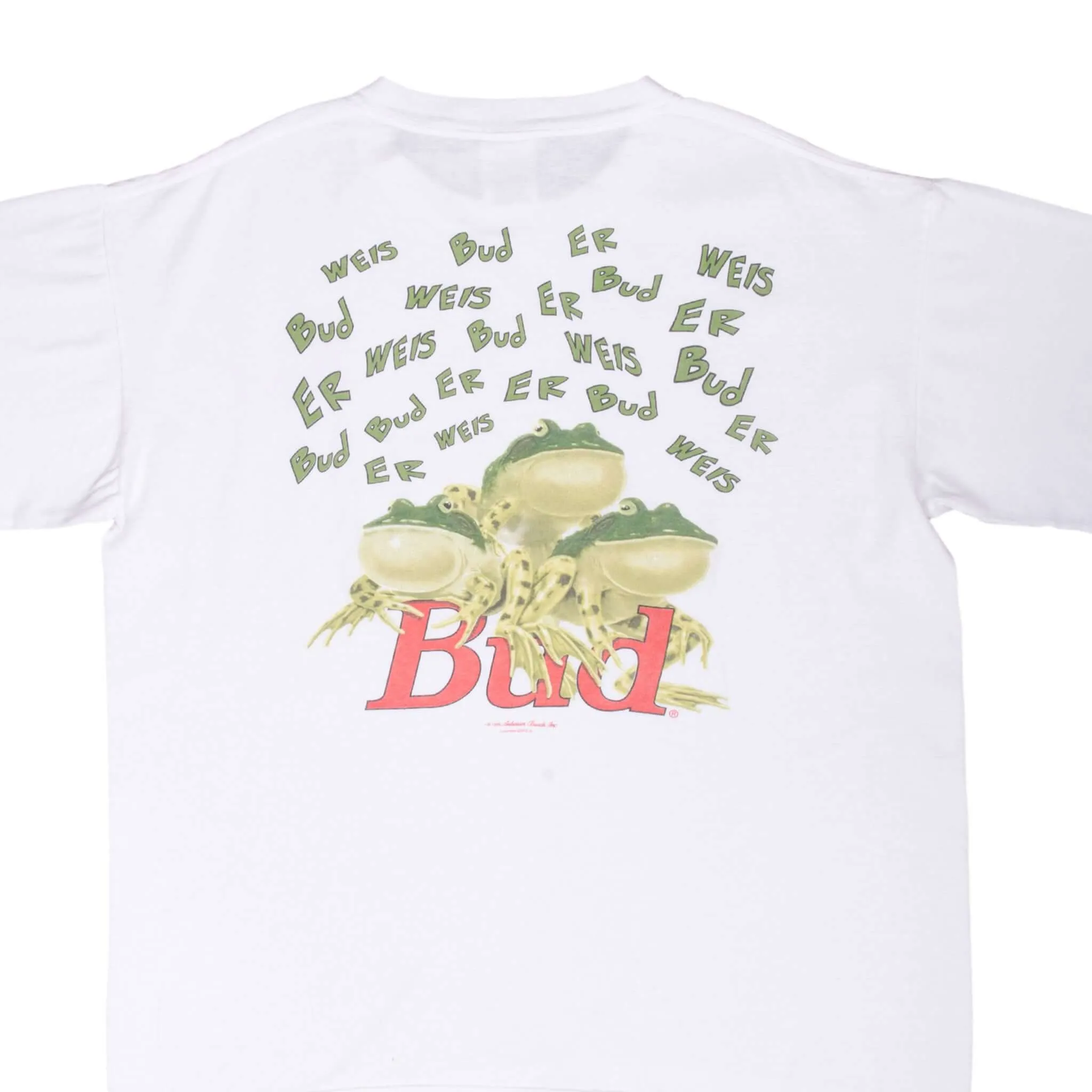 VINTAGE BUD BUDWEISER FROG TEE SHIRT 1995 SIZE XL MADE IN USA