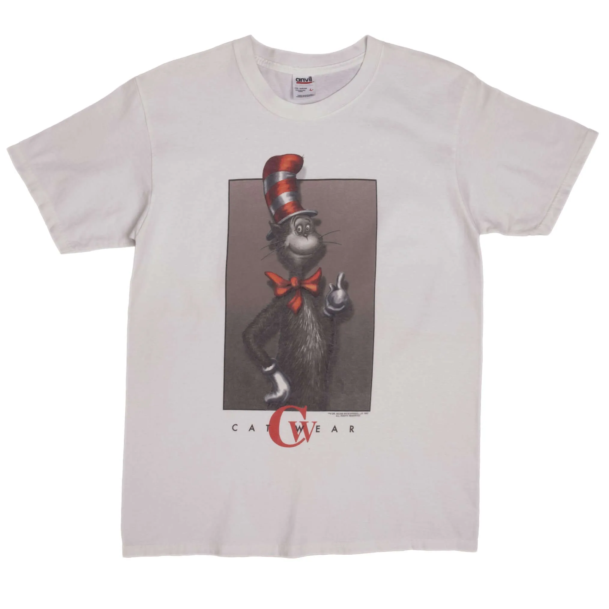 VINTAGE DR SEUSS CAT IN THE HAT CAT WEAR 1997 TEE SHIRT SIZE MEDIUM