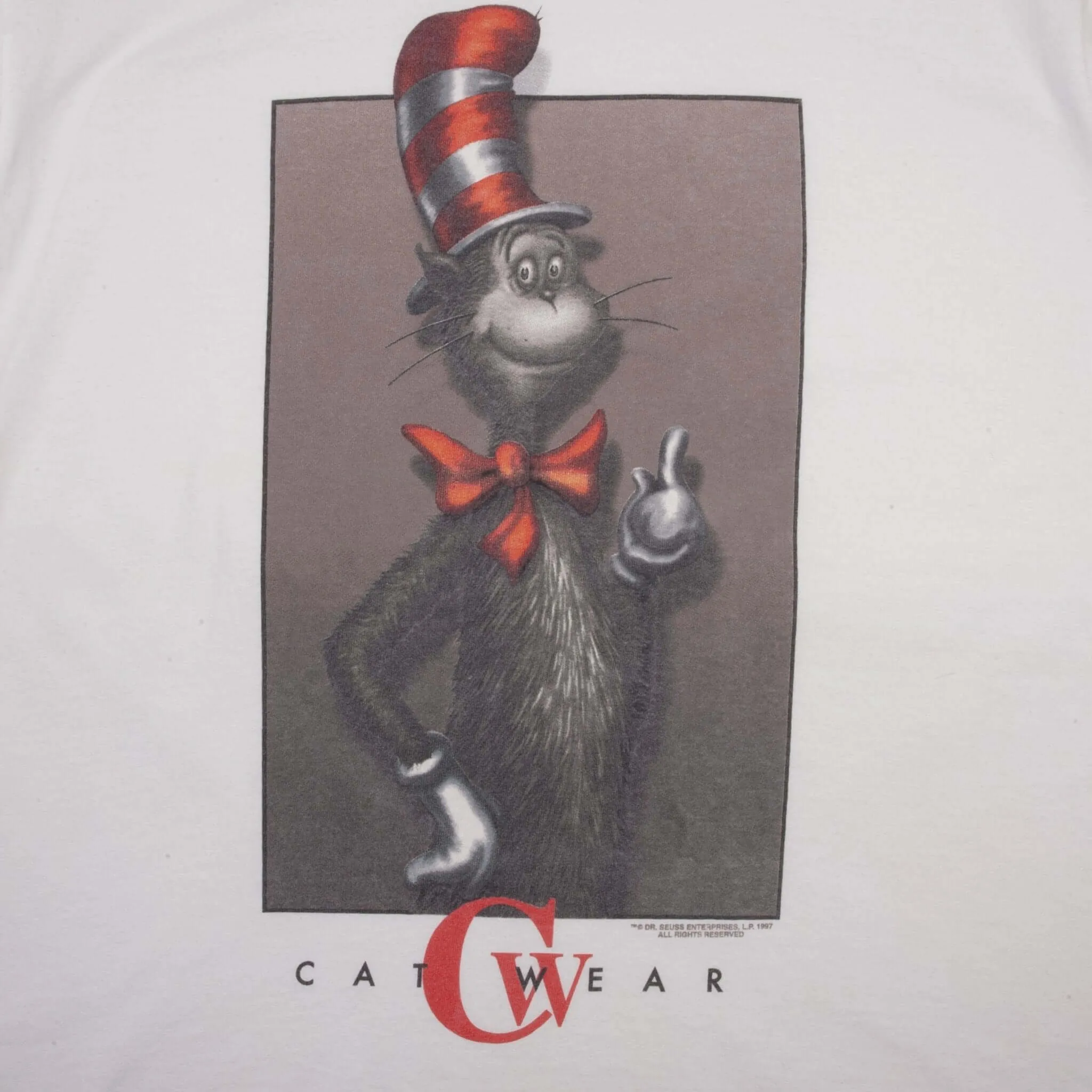 VINTAGE DR SEUSS CAT IN THE HAT CAT WEAR 1997 TEE SHIRT SIZE MEDIUM
