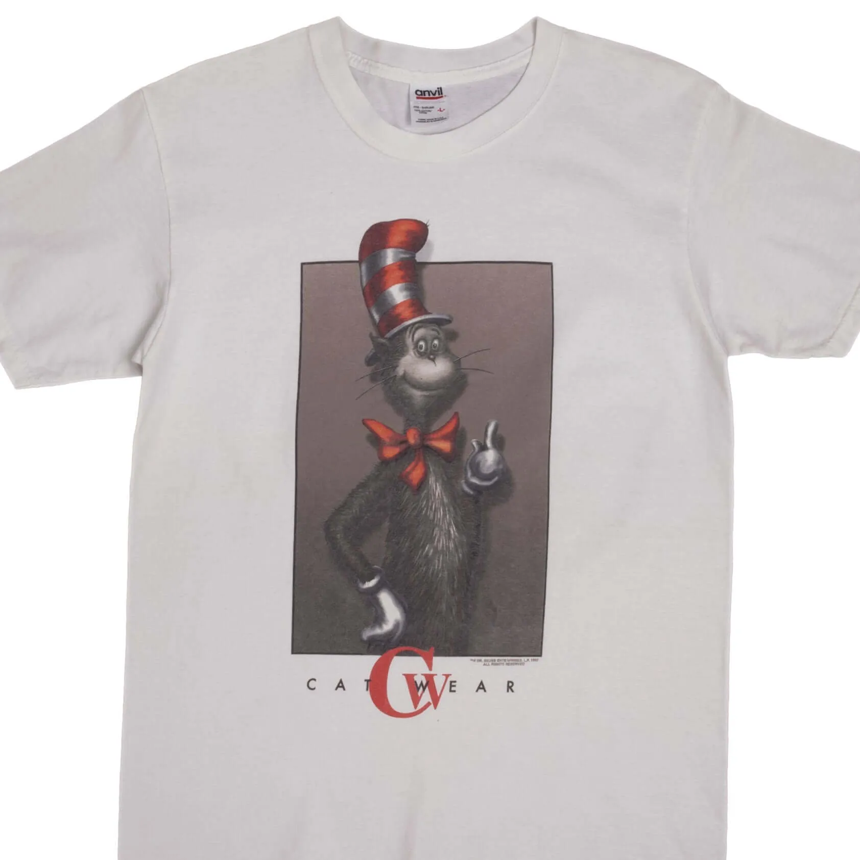 VINTAGE DR SEUSS CAT IN THE HAT CAT WEAR 1997 TEE SHIRT SIZE MEDIUM