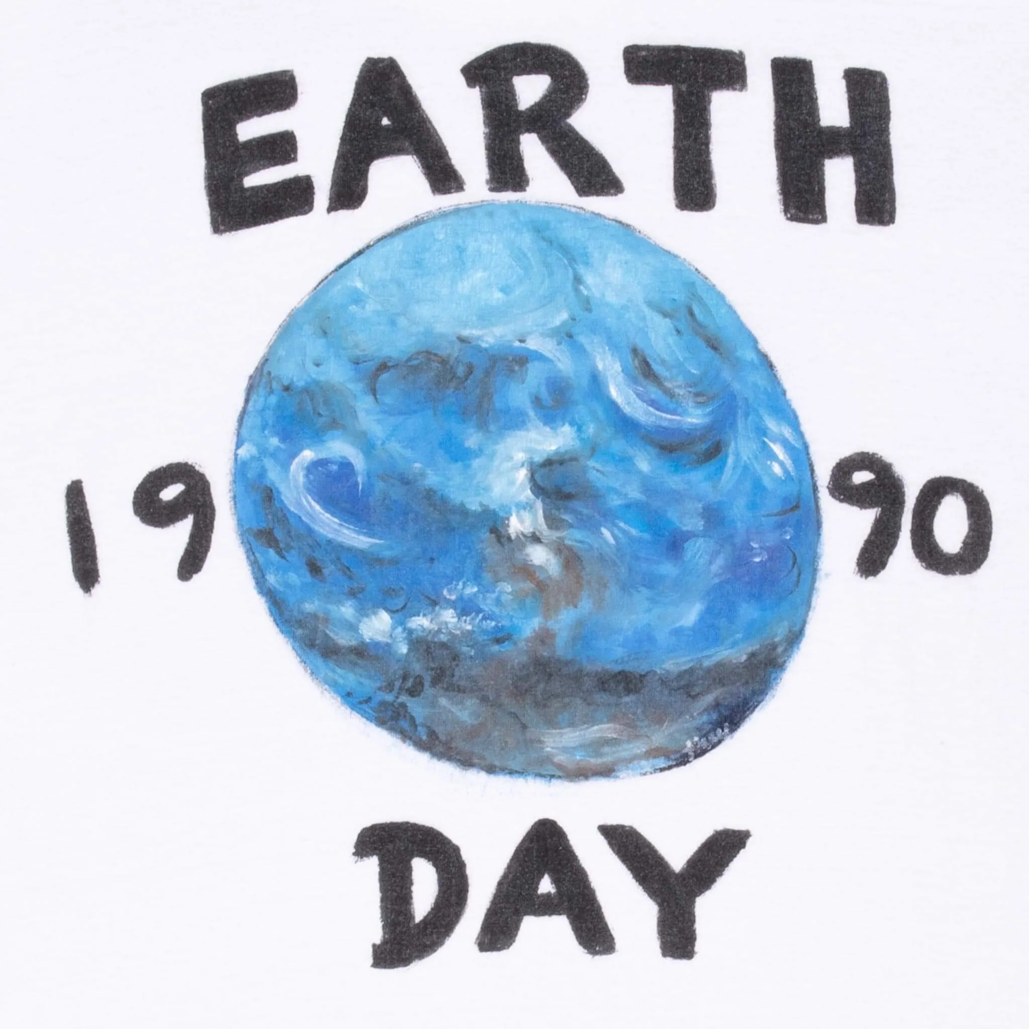 VINTAGE EARTH DAY 1990 HAND PAINTED TEE SHIRT MEDIUM MADE IN USA