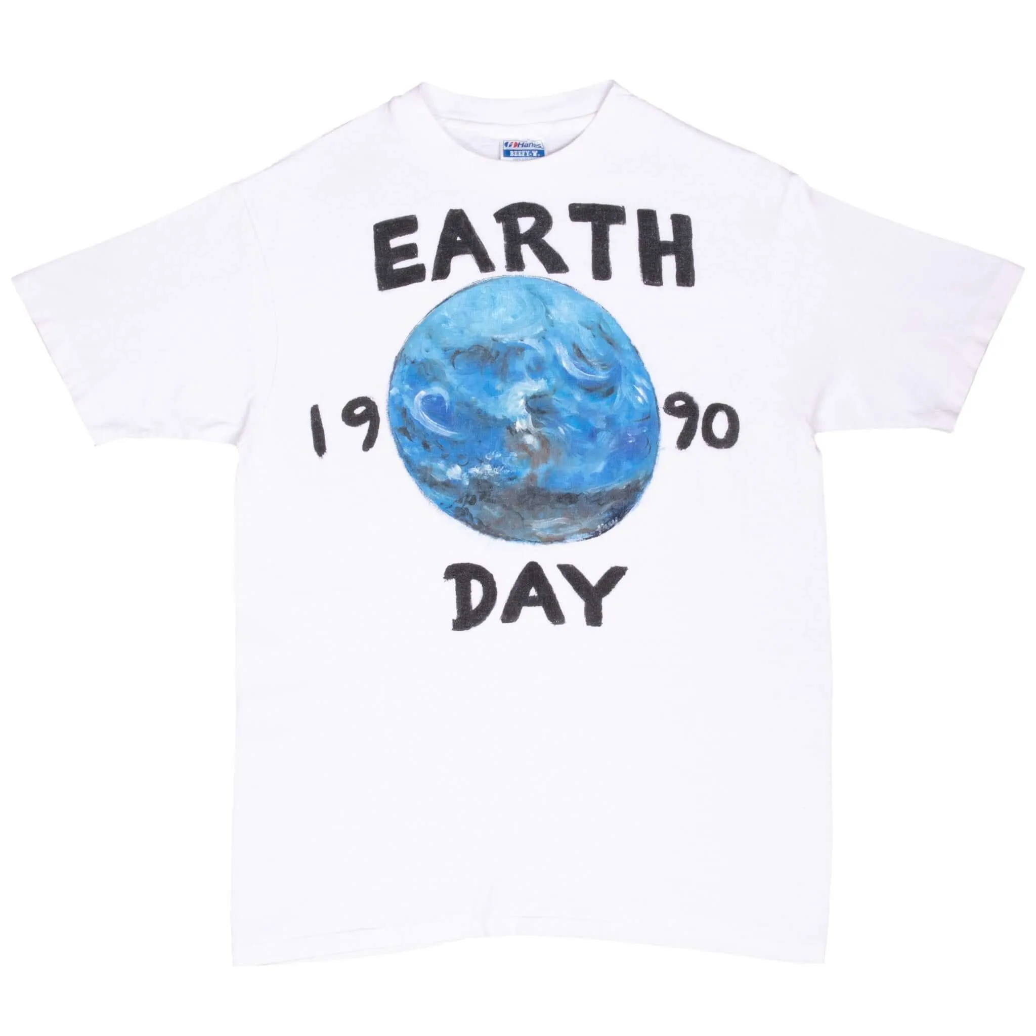 VINTAGE EARTH DAY 1990 HAND PAINTED TEE SHIRT MEDIUM MADE IN USA
