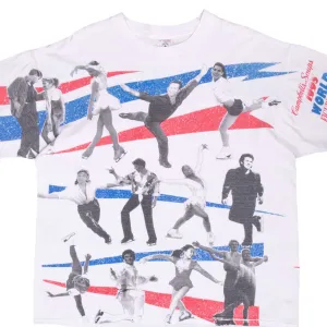 VINTAGE FIGURE SKATING WORLD TOUR 1995 ALL OVER PRINT TEE SHIRT XL