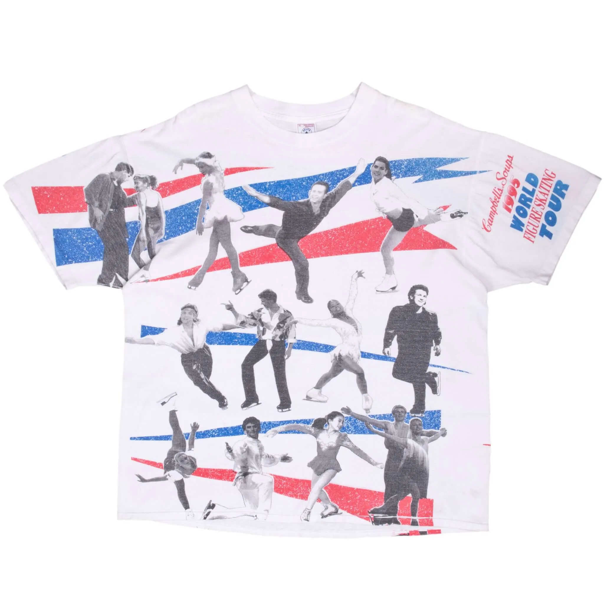 VINTAGE FIGURE SKATING WORLD TOUR 1995 ALL OVER PRINT TEE SHIRT XL