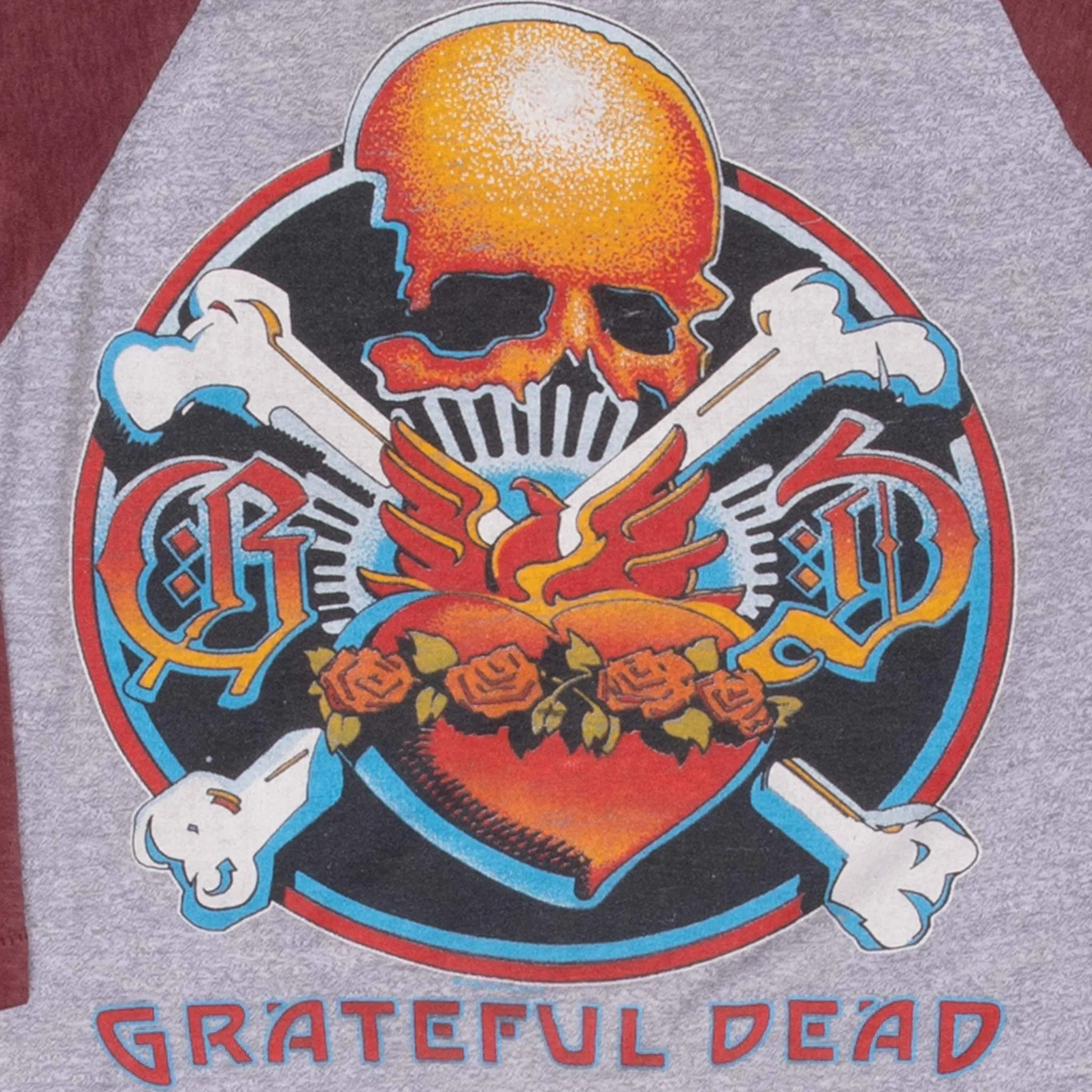 VINTAGE GRATEFUL DEAD RAGLAN TEE SHIRT 1988 SIZE XS