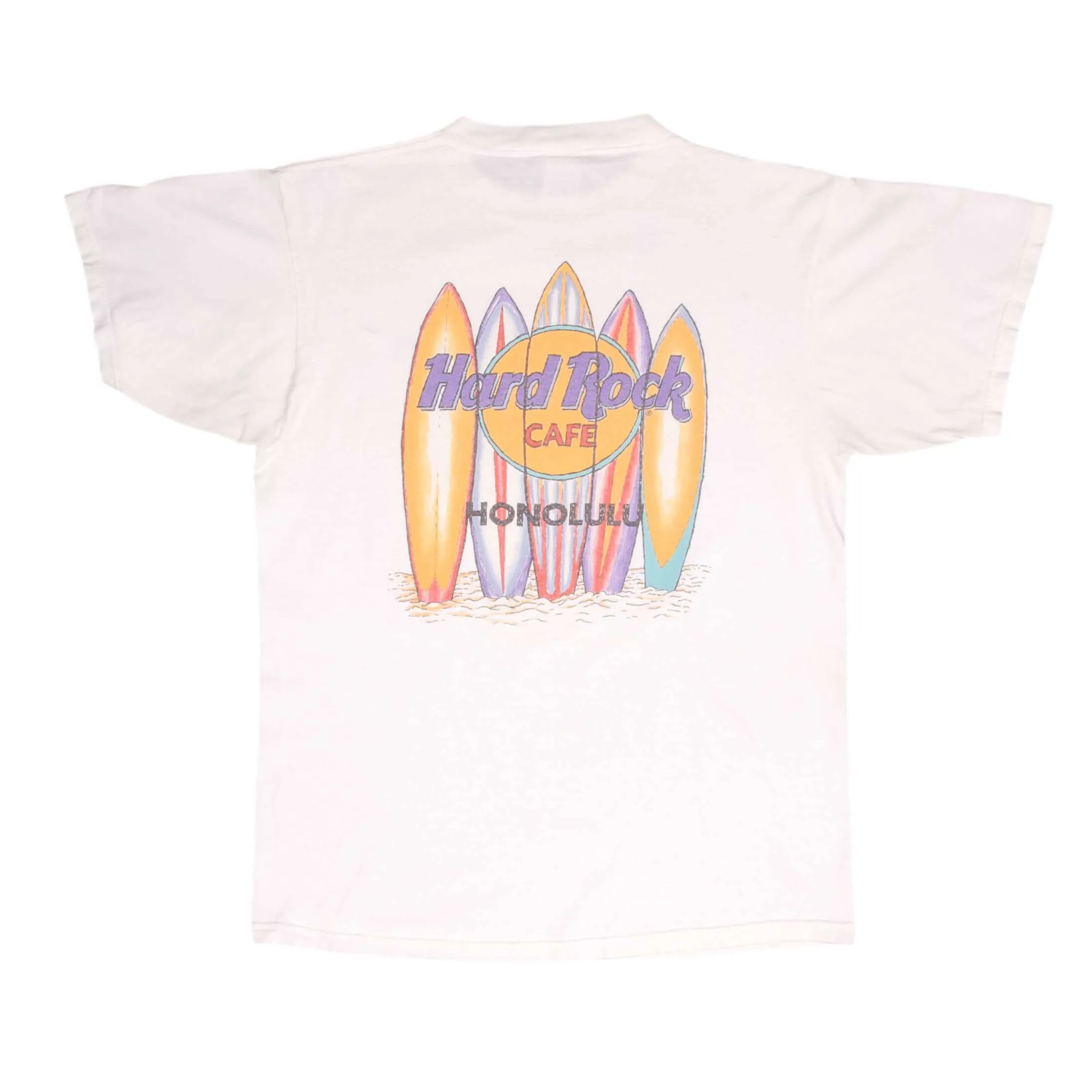 VINTAGE HARD ROCK CAFE HONOLULU HAWAII SURF TEE SHIRT 1990S SIZE LARGE