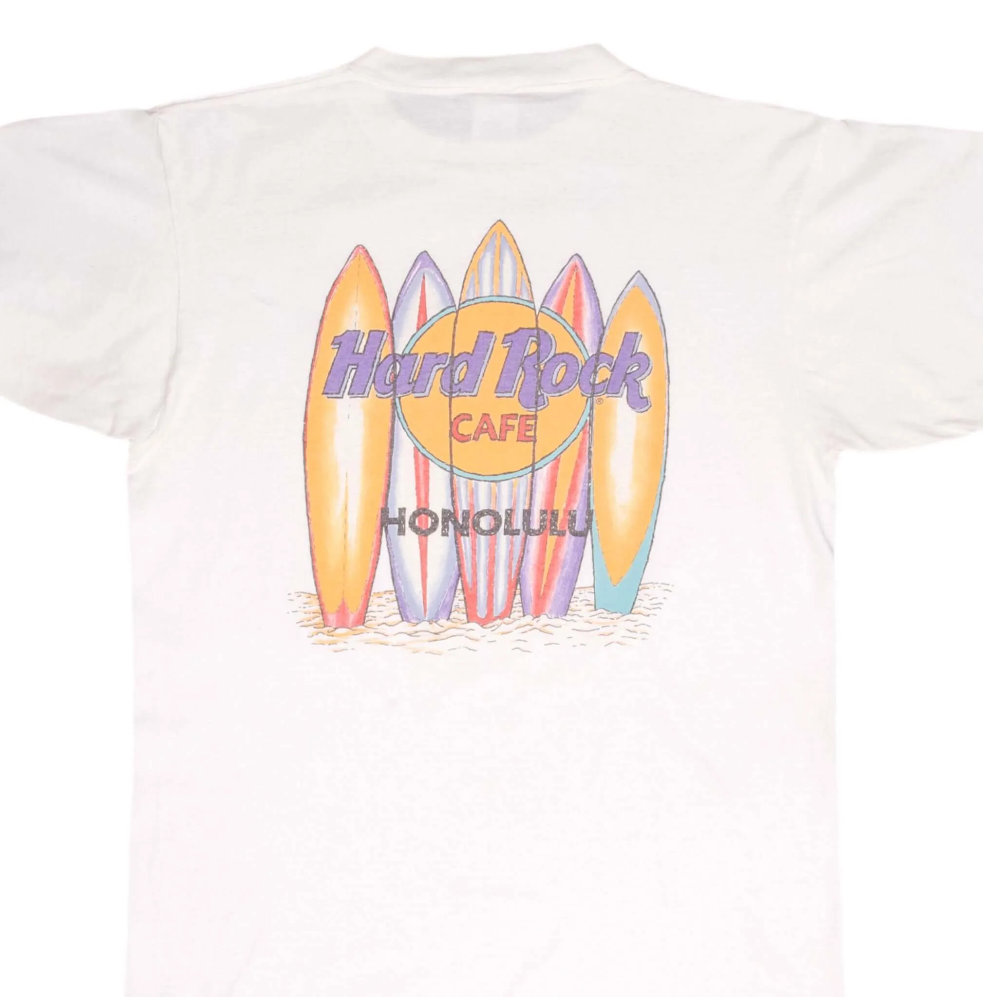 VINTAGE HARD ROCK CAFE HONOLULU HAWAII SURF TEE SHIRT 1990S SIZE LARGE