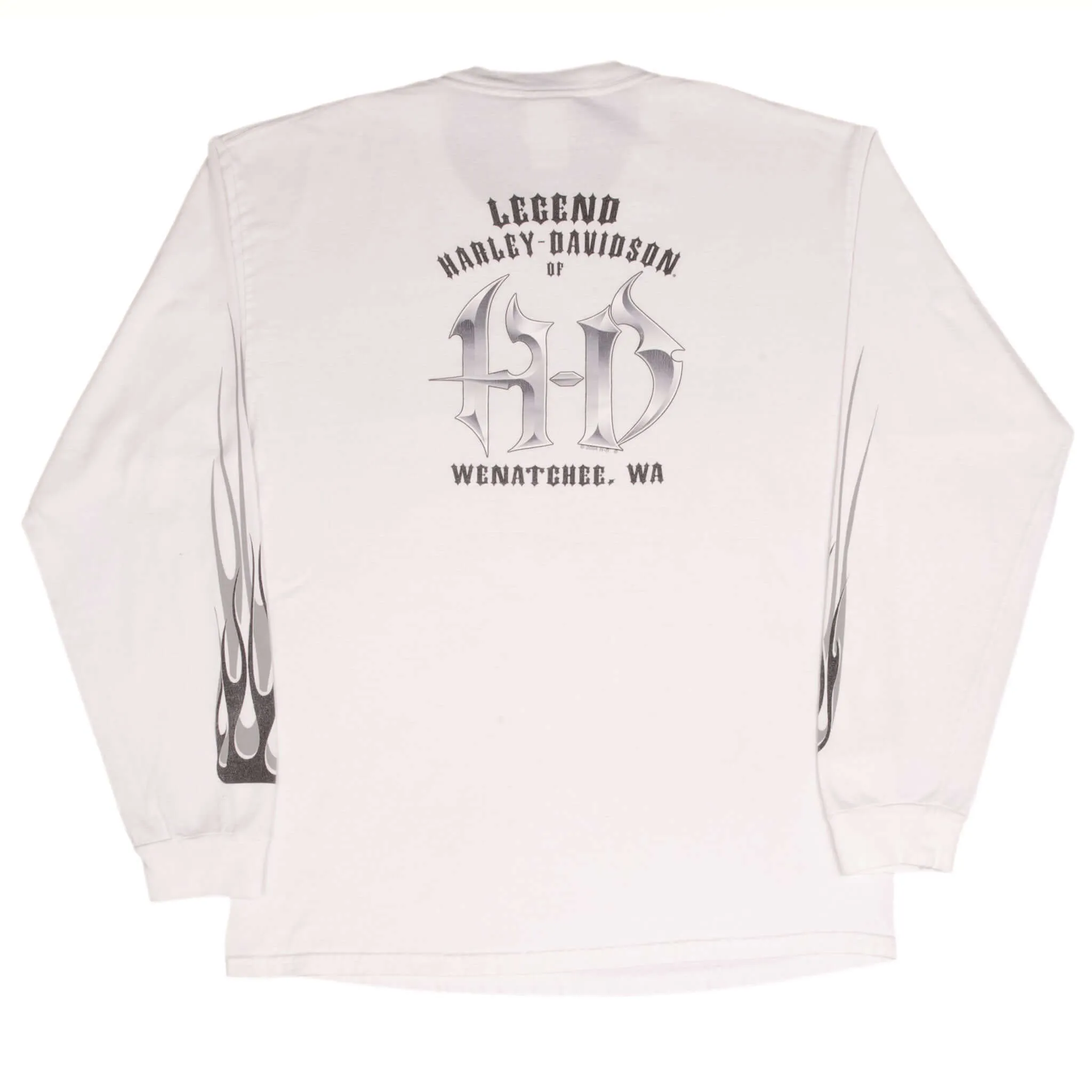 VINTAGE HARLEY DAVIDSON LONG SLEEVES FLAME TEE SHIRT 2007 SIZE LARGE