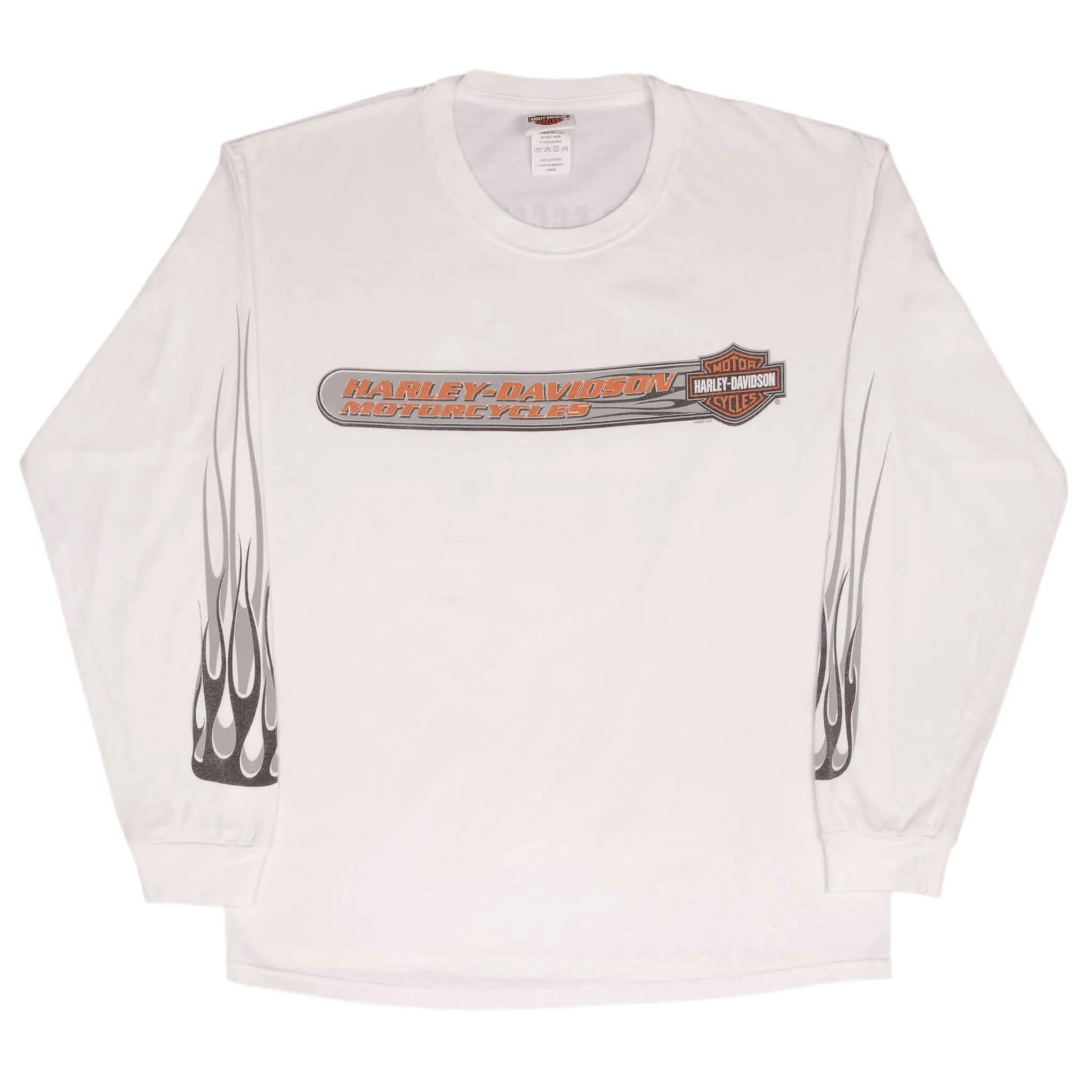 VINTAGE HARLEY DAVIDSON LONG SLEEVES FLAME TEE SHIRT 2007 SIZE LARGE