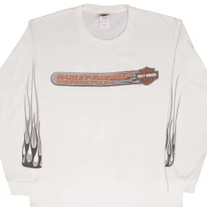VINTAGE HARLEY DAVIDSON LONG SLEEVES FLAME TEE SHIRT 2007 SIZE LARGE